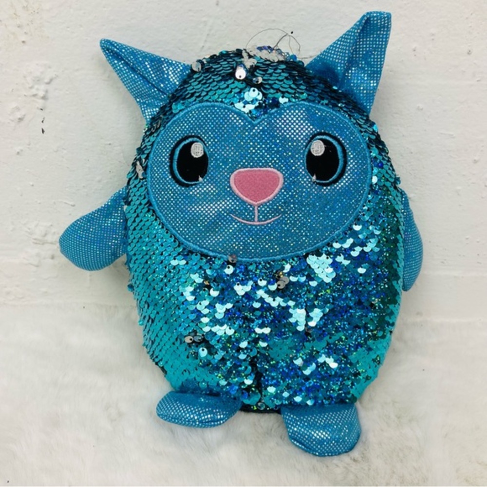 Shimmeez "Lainey the Lamb" blue sparkly flip sequin plush